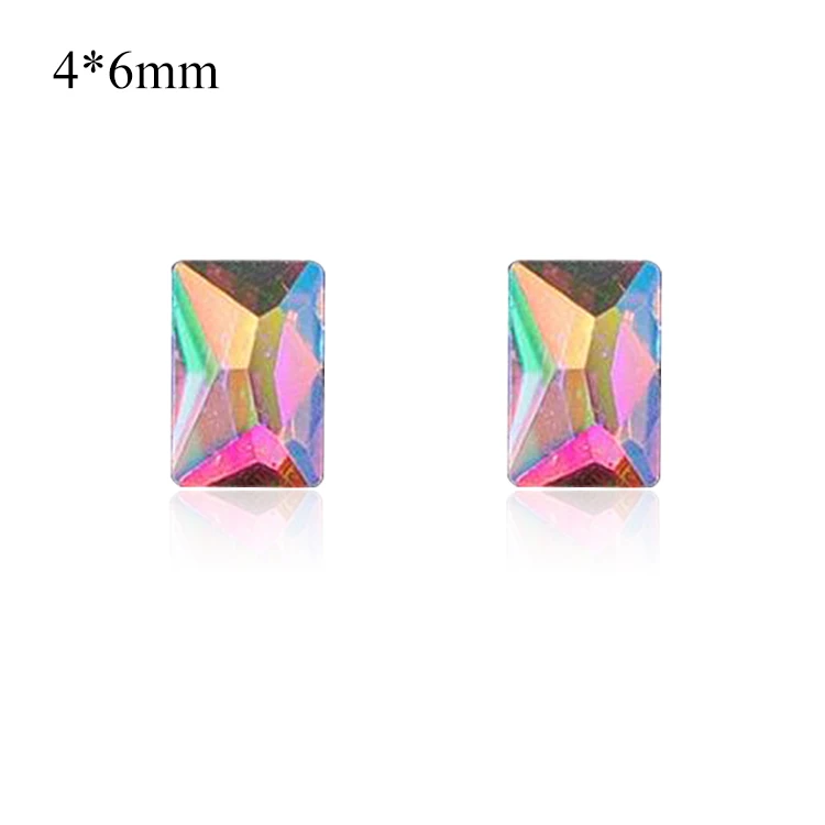 

High quality crystal nail rhinestones rectangle shaped irregular all shape nail bling rhinestones, Multi colors