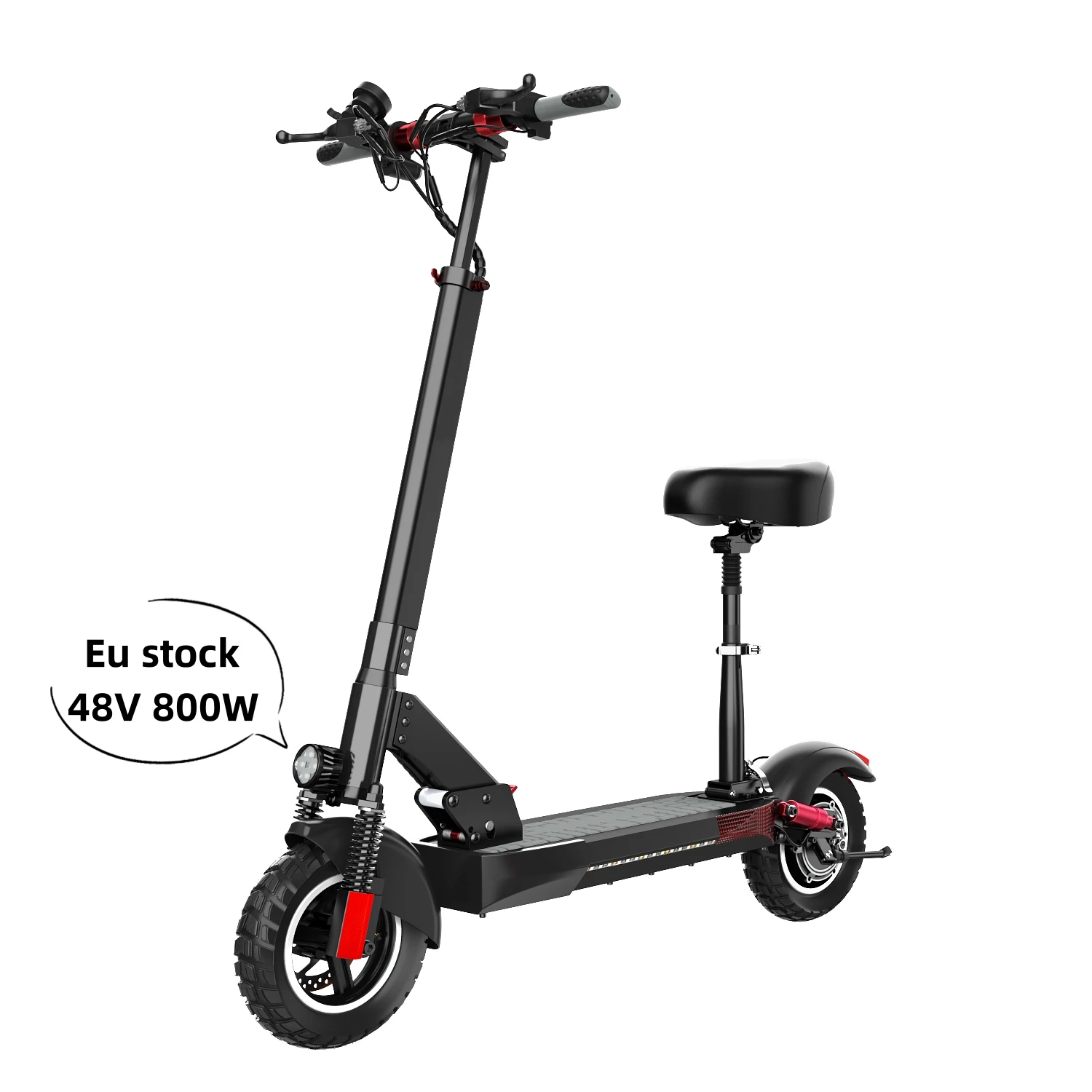

48v electric scooter 30 mph 800w dual motor foldable max speed 45km/h 10inch tire e scooter stock in EU warehouse