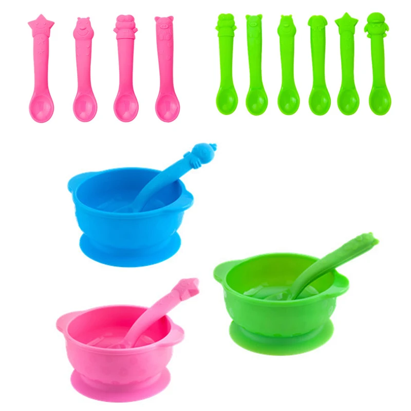 

2021 New Ideas Kitchen Kids Infant Spoon And Bowl Silicone Spoon Set