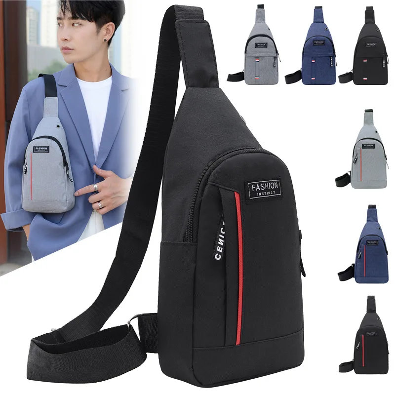 

Waterproof chest bag canvas single shoulder bag leisure backpack