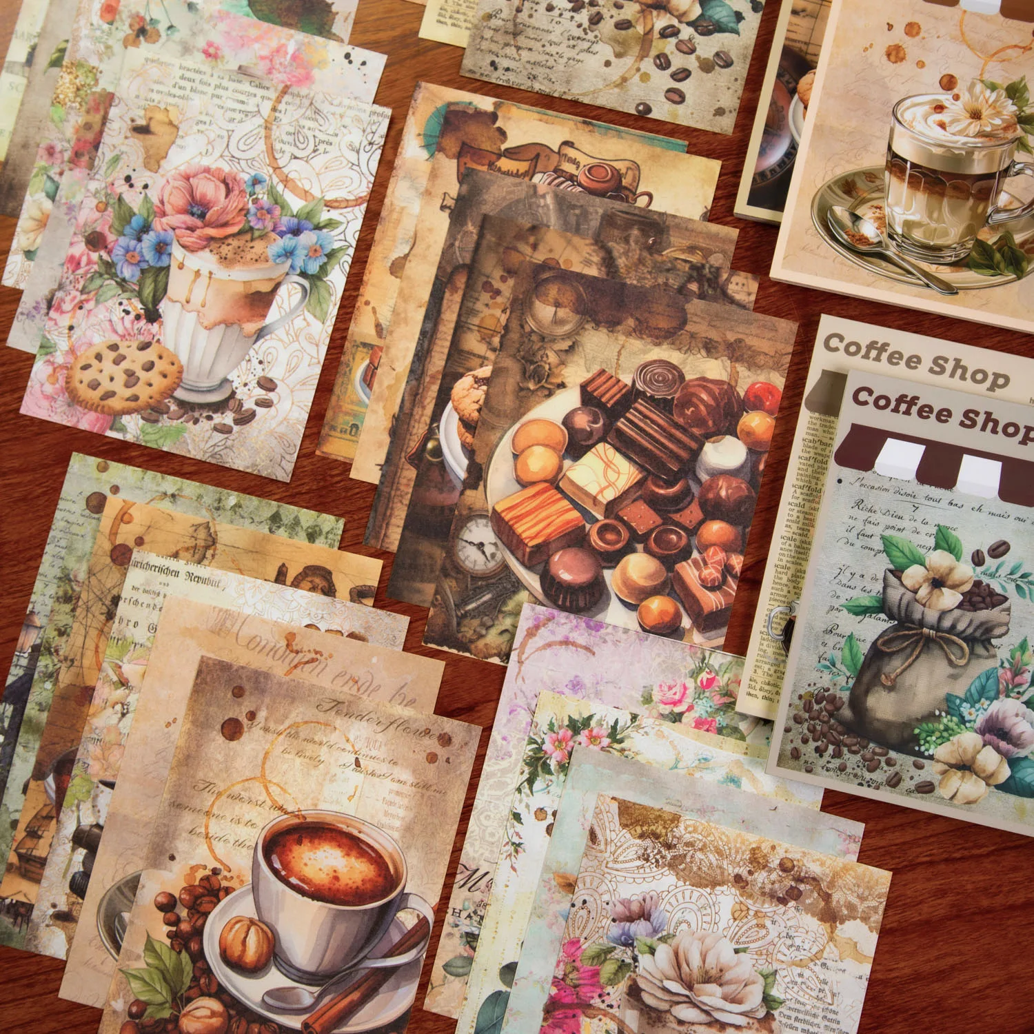 

30pcs/pack Material Paper Coffee Shop on the Corner Series Coffee Theme Handbook Material