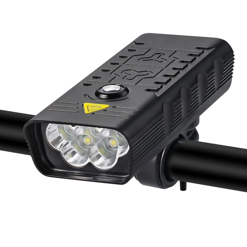 

10000mAh Bike Light USB Rechargeable 5000 Lumens Bike Headlight 6T6 LED Super Bright Flashlight Front Lights and Back Rear light, Black