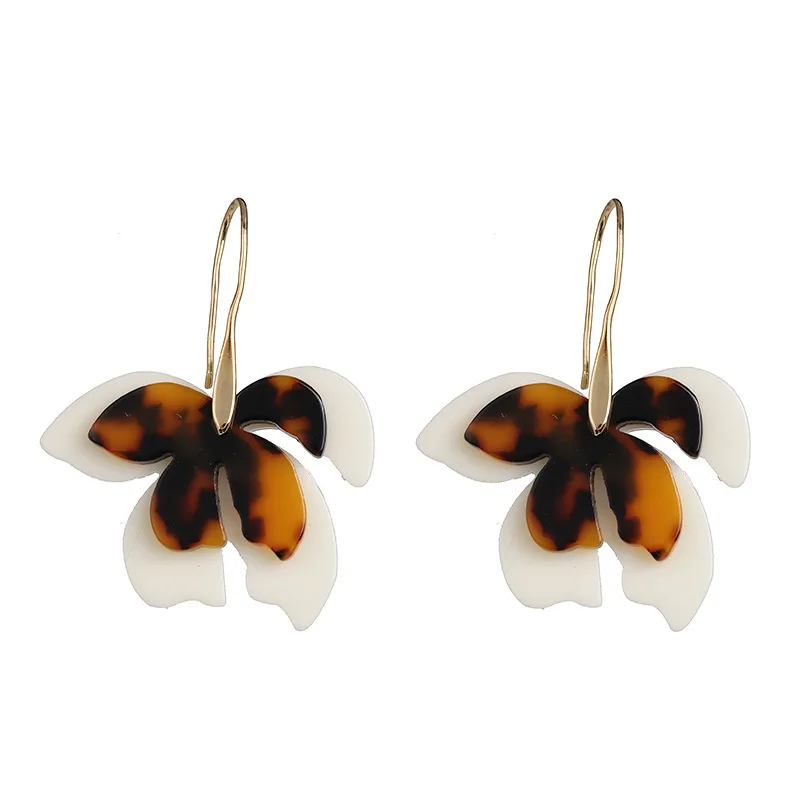 

2021 Sailing Jewelry Resin Flower Earrings Acrylic Leaves Flower Drop Earring