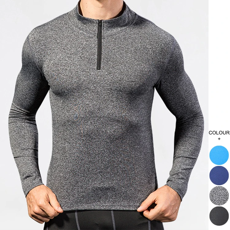 

Breathable Muscle Men's Gym Workout Training Running Soccer Men's Fitness Gym Sport Long Sleeves Tshirt For Men, Customized color