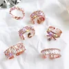 High quality women jewelry brass white steel bow shaped index finger open Rings