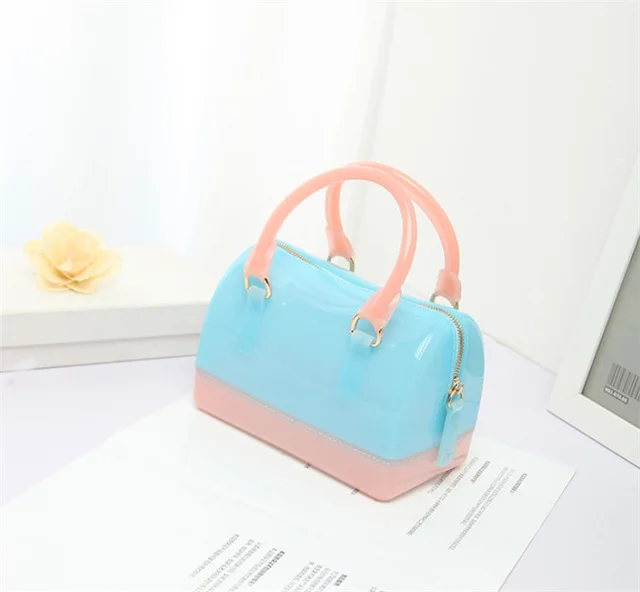 

Candy Colors crossbody bag Silicon Tote Beach Satchel bag Children's Jelly purse Handbags 18 cm Size Color Kid Girls PVC