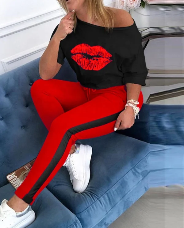 

cheap black girls two piece set pattern print women oversize shirt sweatsuit Jogging outfit women plus size street tracktsuit