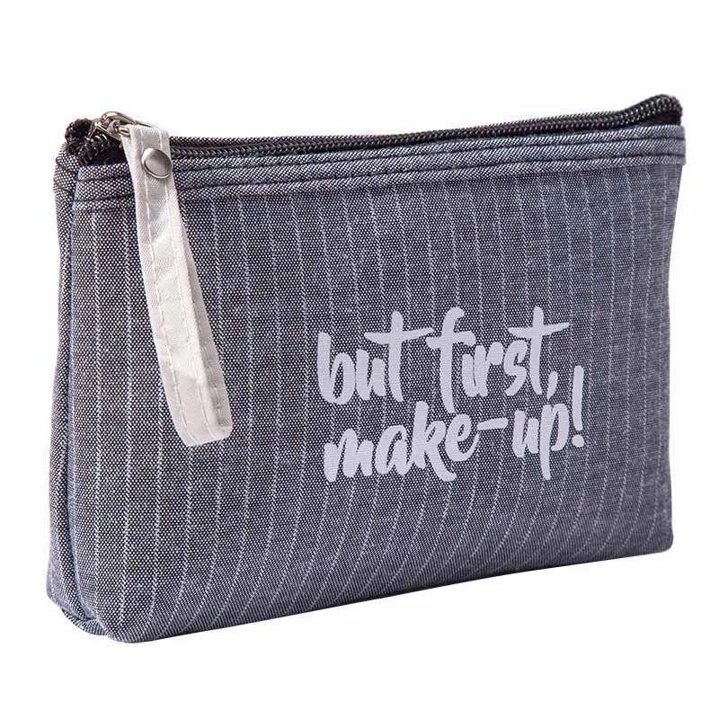 

Make Up Bags With Personal Logo Fashion Personalized Solid Color Canvas Women Cosmetic Bag, As pics show