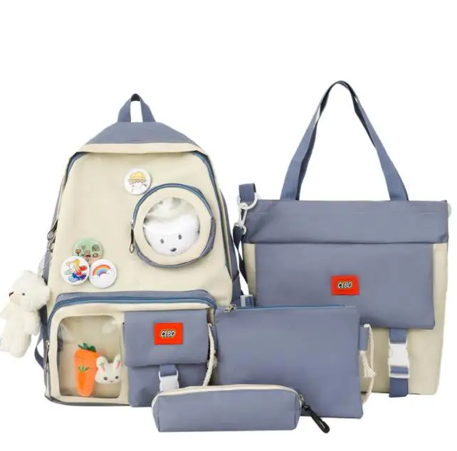 

2021 wholesale School Backpack Set Girls Womens Laptop Bookbag Casual Laptop Tote Bag and Pencil Case