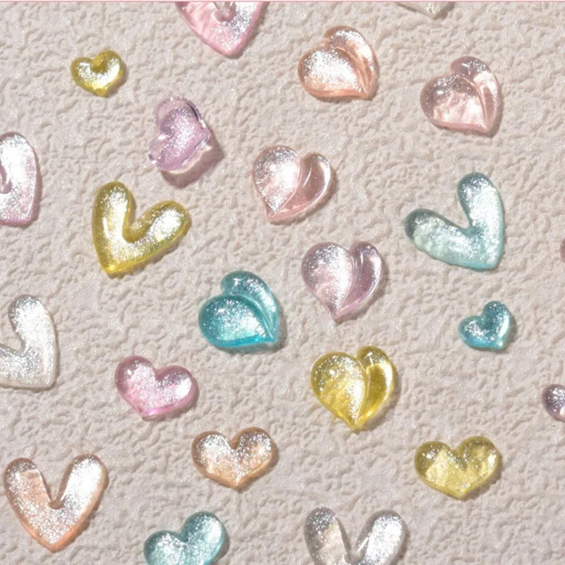 

Paso Sico 30pcs Mixed Bag Japanese Resin Shiny Sequin Glitter DIY 3D Heart Rhinestone Kawaii Nail Art Charms