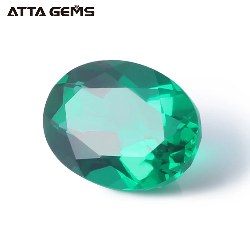 

Hydrothermal Grown Emerald 8*6mm 1 Carat Oval Cut Zambian Emerald Loose Gemstones