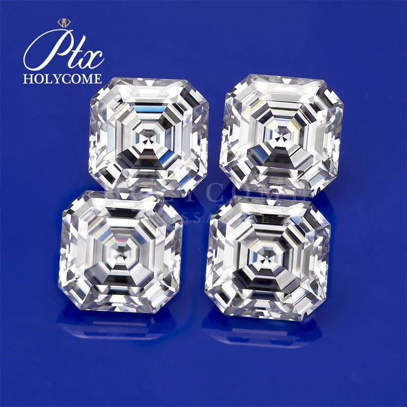 

GH White Moissanite Diamond 4*4mm Asscher Cut Moissanite Stones Wuzhou Holycome