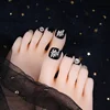 Melason New Black 24 Pieces Short Artificial Full Curved Toe Nail Sticker Tips With 2g Free Ecofriendly Waterproof Nail Glue