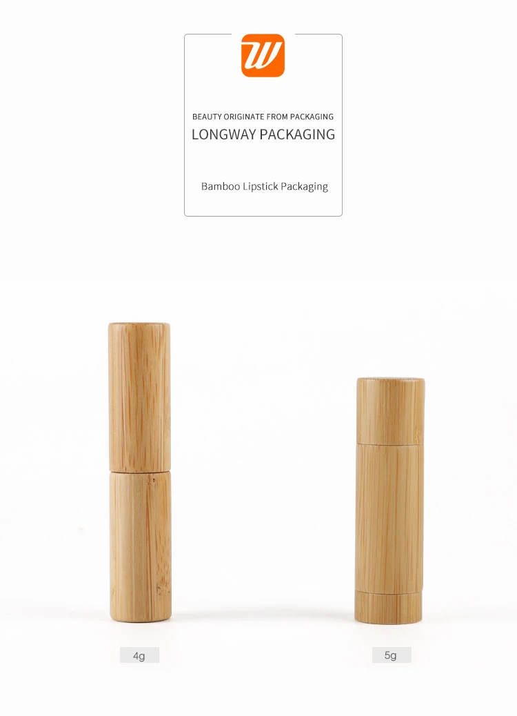 Eco Friendly Lipstick Container 4g 5g Bamboo Lip Tube For Cosmetic