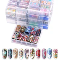 

Nail Foil Transfer Stickers Nail Art Supplies Foil Transfers 10 Rolls Flowers nail sticker