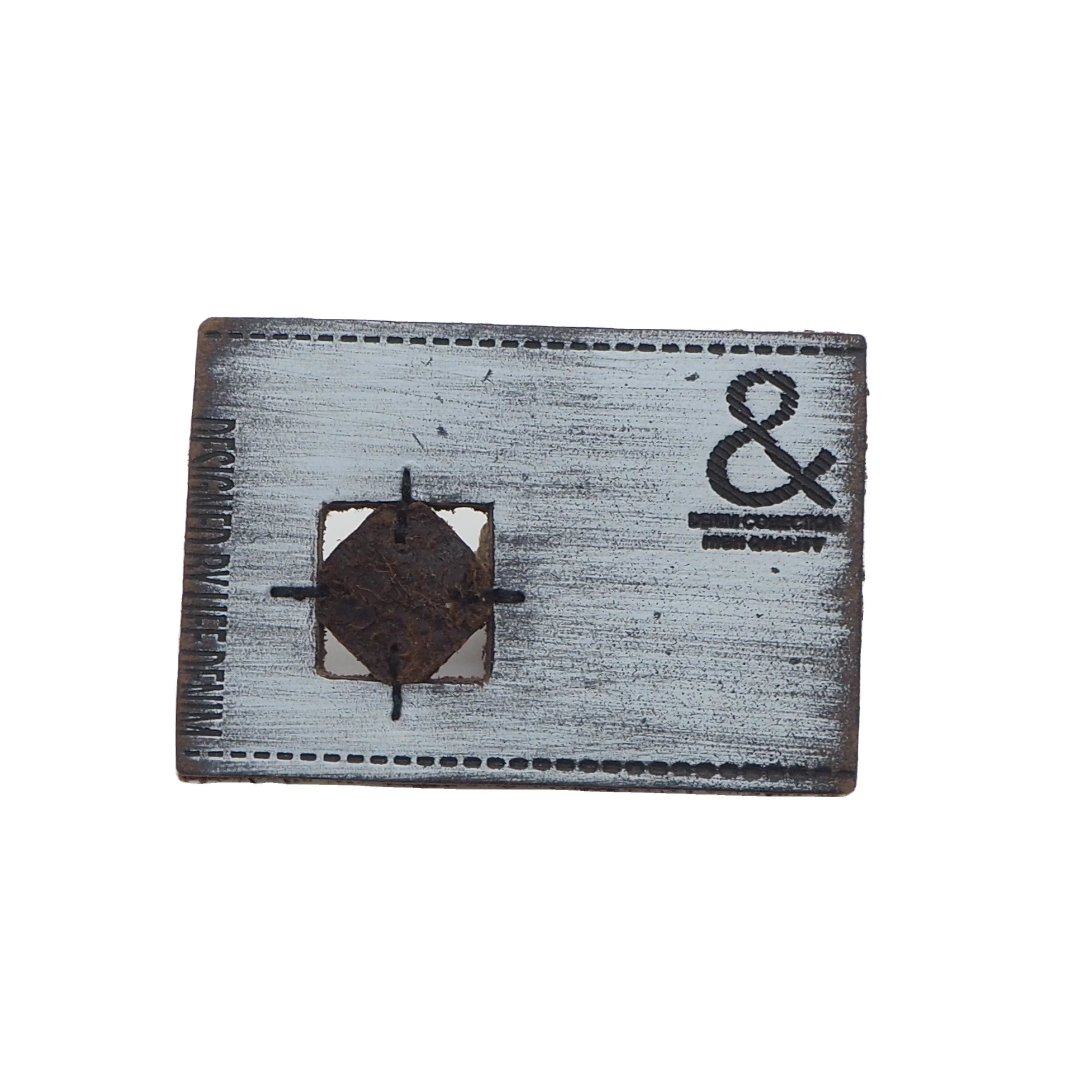 

High quality real leather label personalized hollow design leather patch labels, Customers' requests