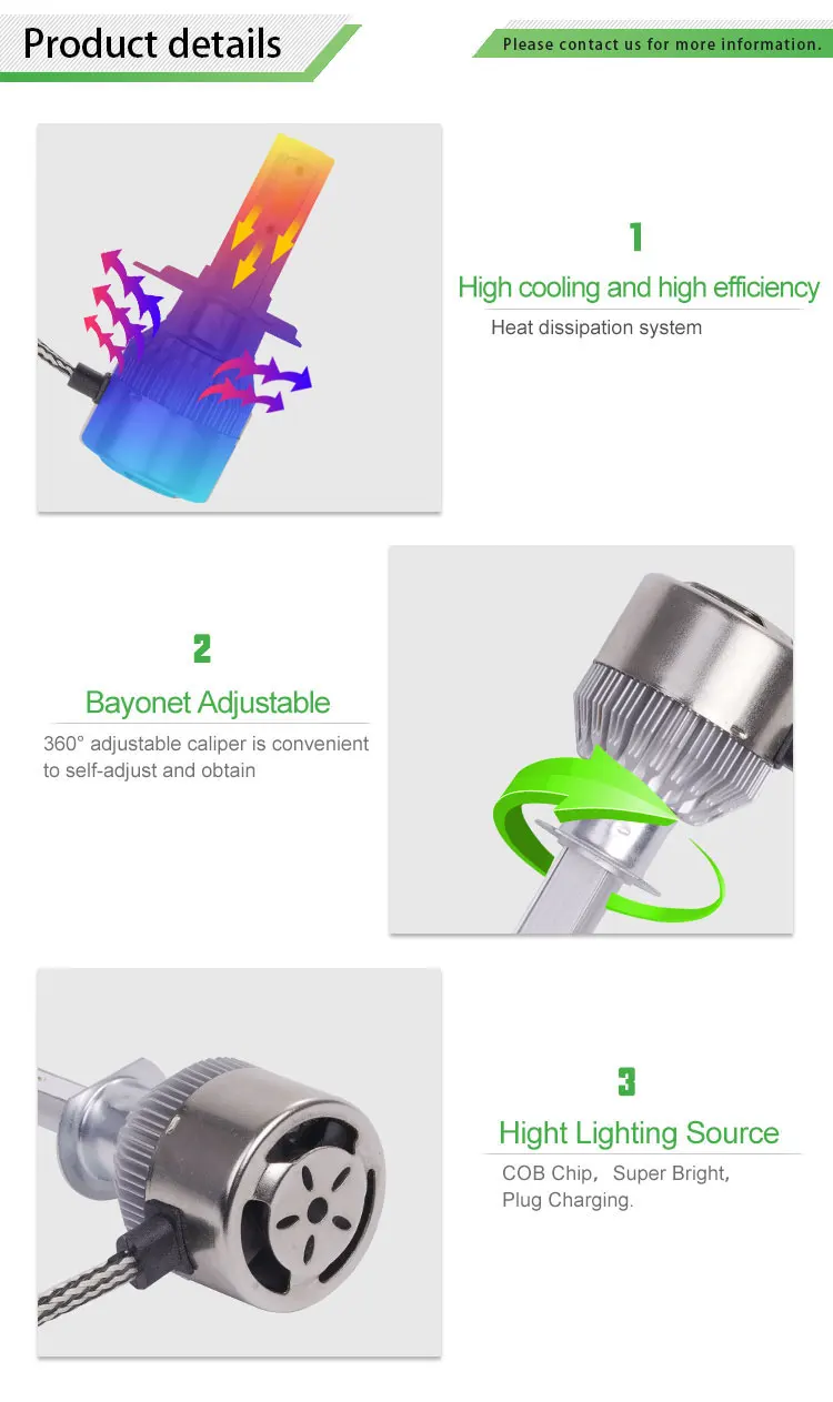 Wholesale Support Led Bulb 12-24V 18w COB Car Headlight Bulb H1