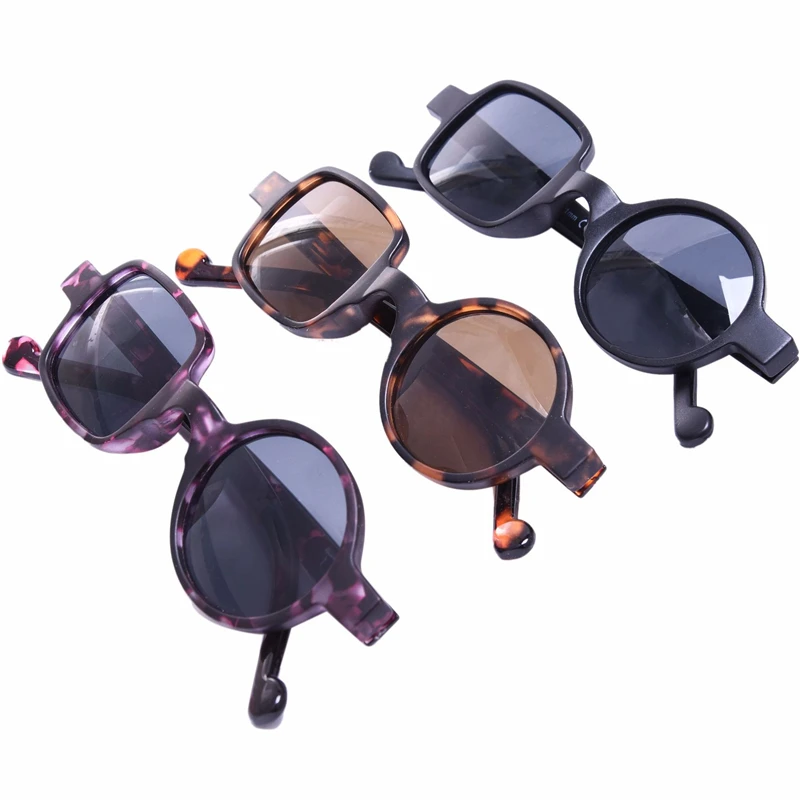 Punk Asymmetrical Round And Square Sun Glasses  Floral Sun Glasses UV Eyewear