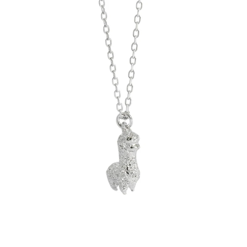 

High quality fashion cute alpaca pendant sterling silver 925 gold plated vermeil jewelry necklace accessories women wholesale