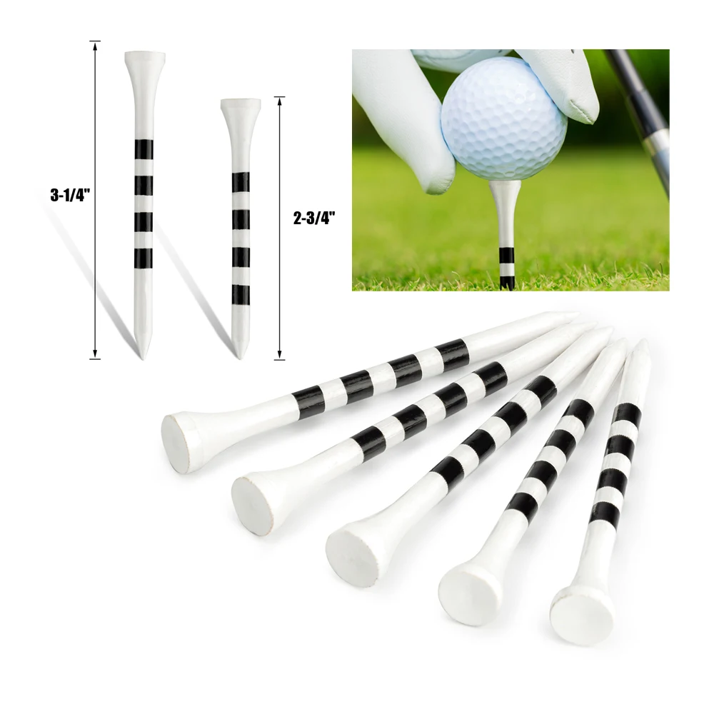 

MAZEL Golf Tee Holder 50PCS Packaging Custom Made Wholesale Plastic Logo 2 3/4 Bambus Golf Tees Wholesale, Black/white/yellow/green/blue