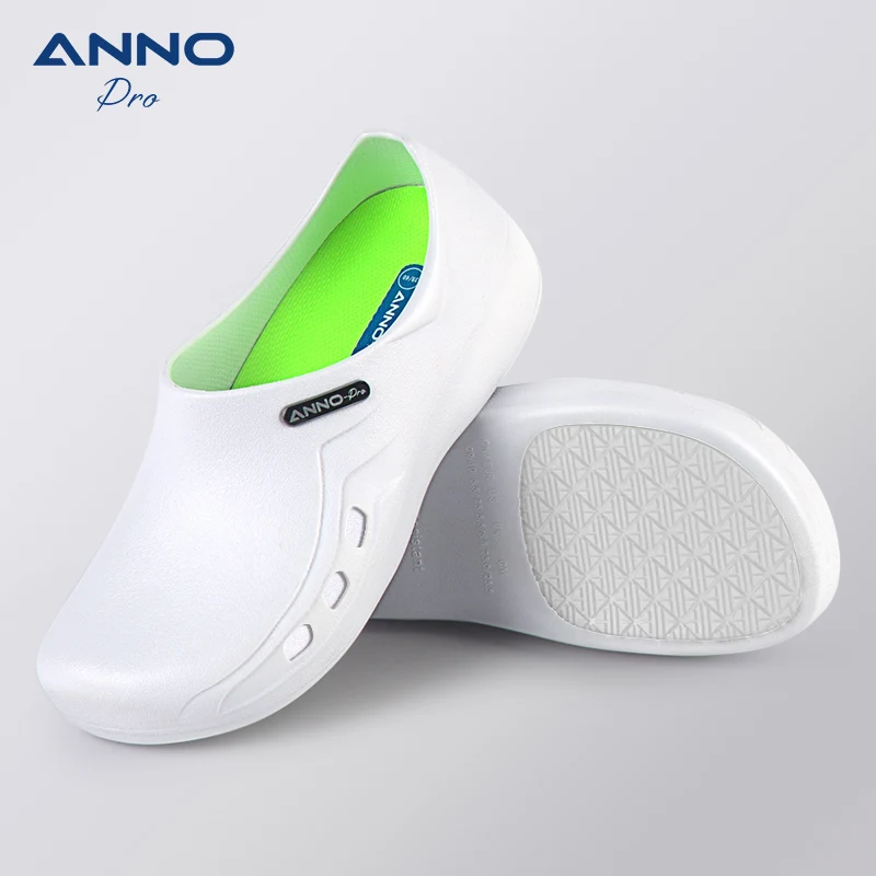 

ANNO White Kitchen Shoes Oil And Water Resistant Safety Working Shoes Antiskid Sole