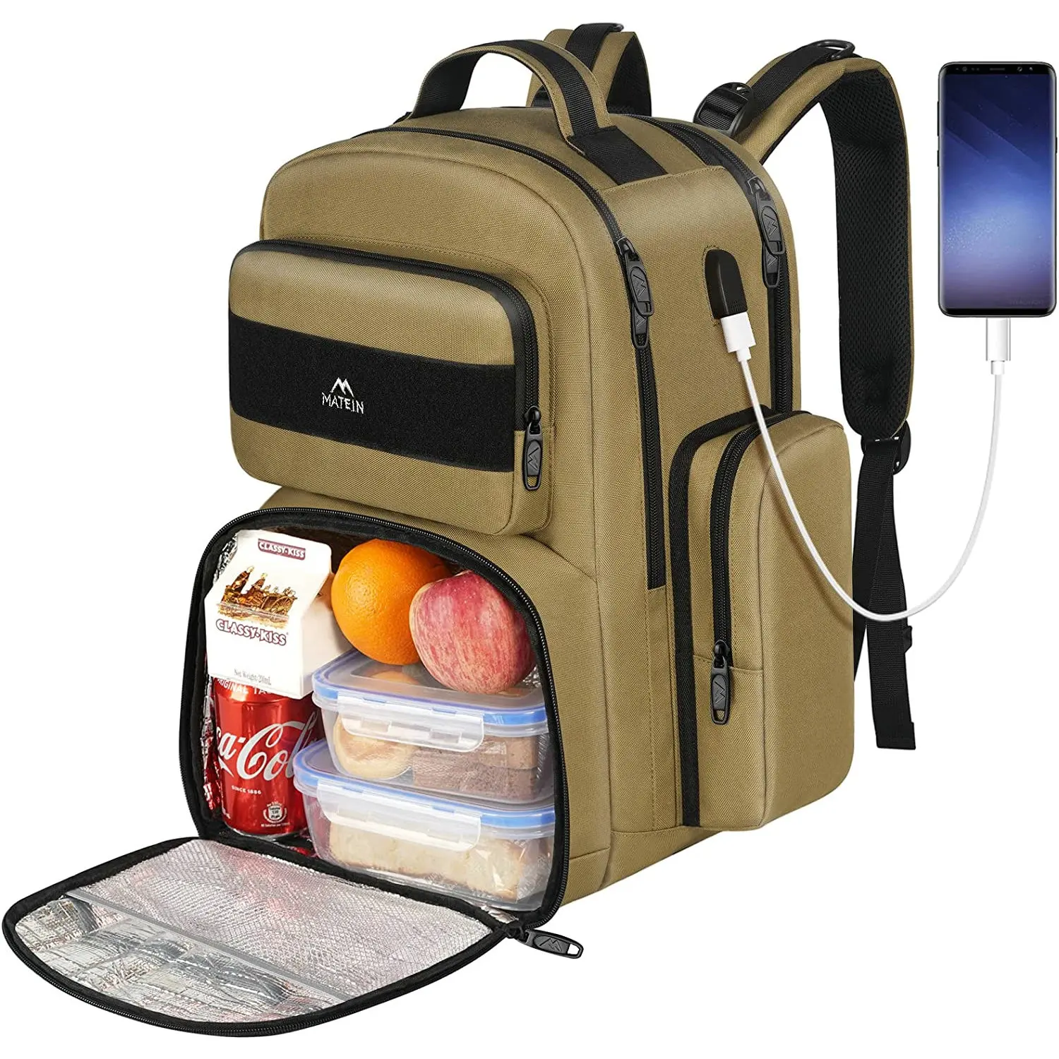 

Business Travel Laptop Backpack Large Container Picnic Hiking Lunch Box Insulated Thermal Fitness Meal prep Management Backpack