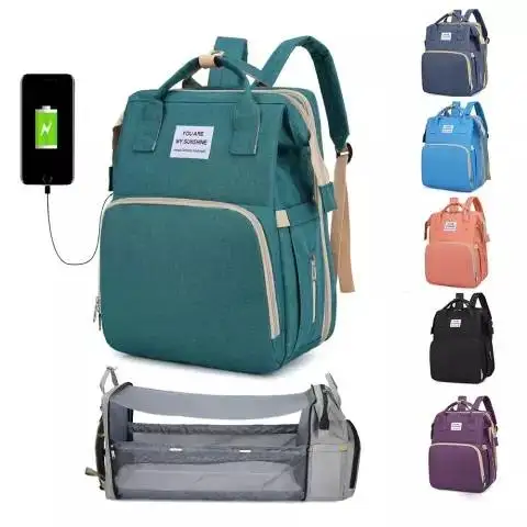 

Wholesale Multifunctional Mummy Maternity Nappy Bag Large Capacity Waterproof baby bag Backpack Diaper Bag, 8 colors or customized