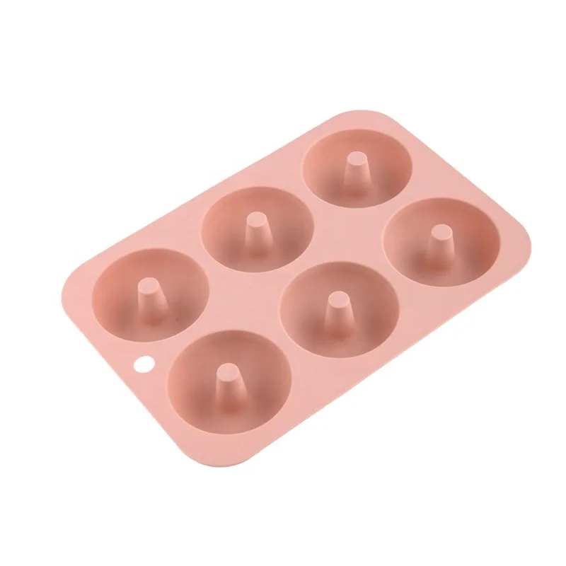 

6 straight doughnut silicone mold Silicone doughnut DIY cake mold macaron color circle baking tool, White