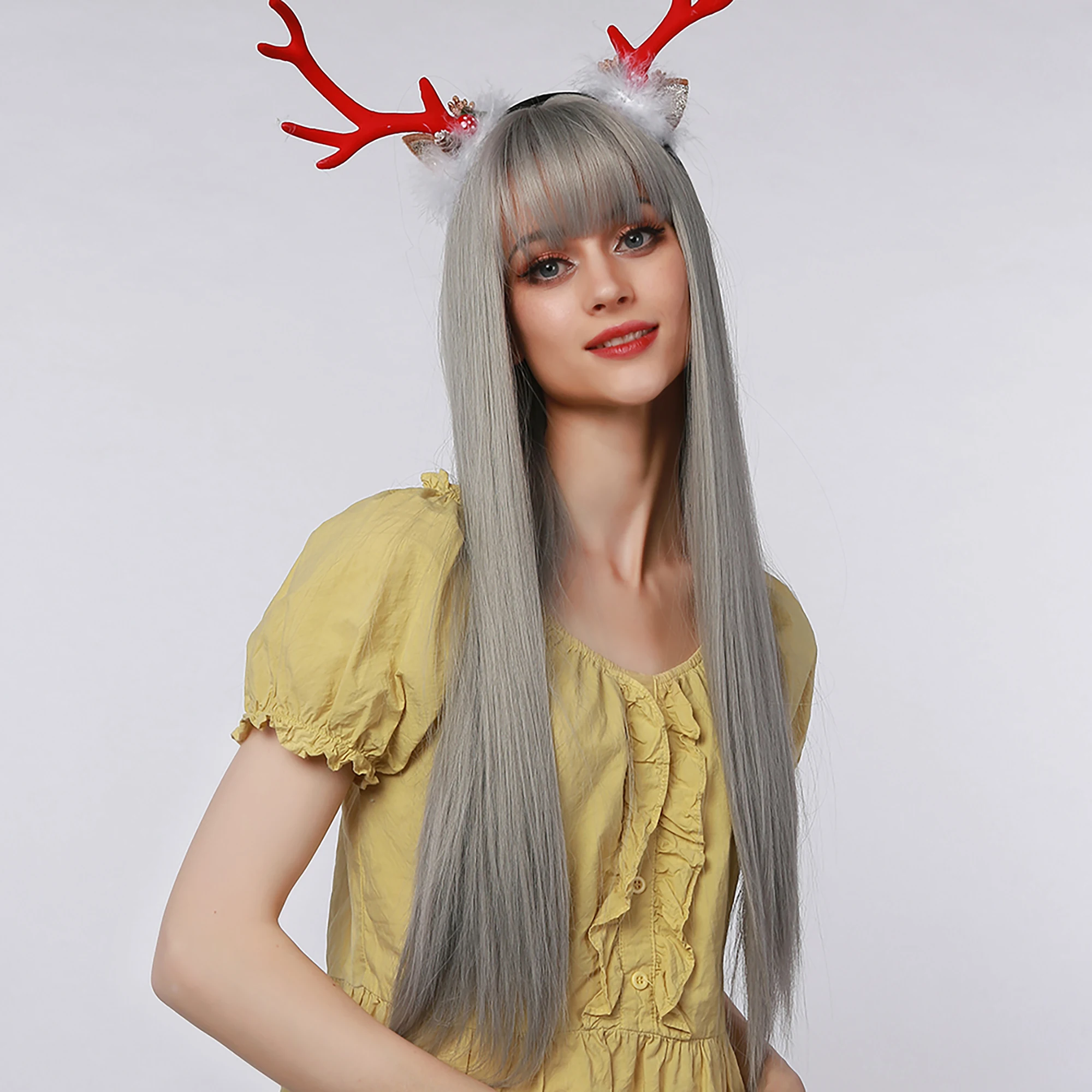 

BVR 2021 Best Selling Silver Grey Long Hair Synthetic Future Fiber Wig