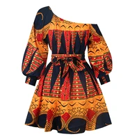 

Amazon Supplier OMJ African kitenge dress designs print clothing Women casual evening plus size Sexy party Dresses