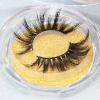 

25mm 100% handmade natural thick Eye lashes wispy makeup extention tools 3D mink hair volume soft false eyelashes