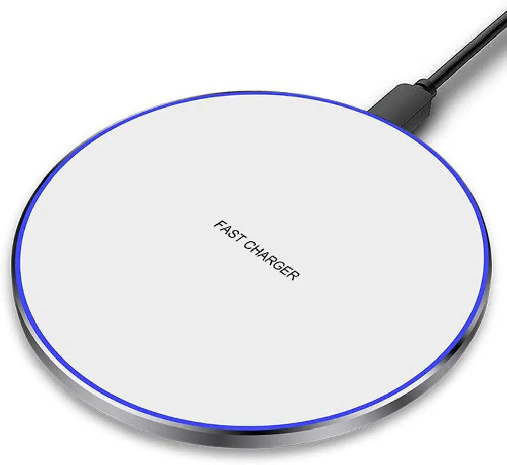 

Factory Custom Logo 10w 15W Qi Cell Phone Fast Charging Led Portable White Universal Mobile Phone Wireless Charger Pad