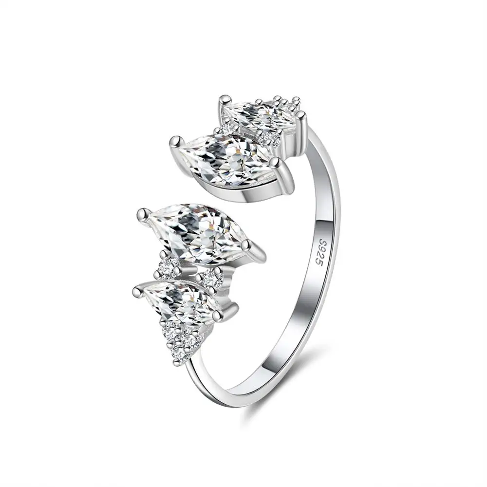 RINNTIN SR216 Accessories Women Jewelry 925 Sterling Silver Adjustable Finger Rings for Women