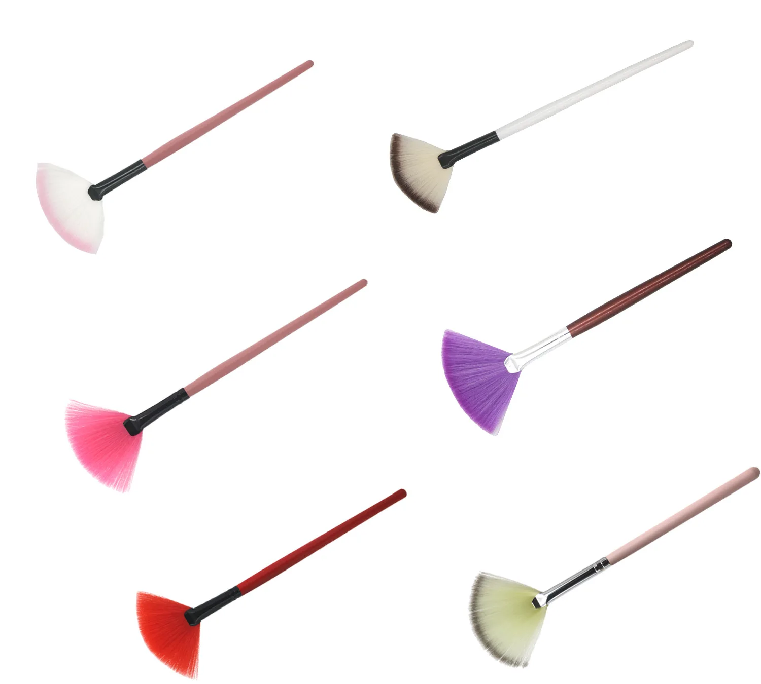 

private label Cosmetic Tools Accessories Fan Shape Makeup Brush Highlighter Face Powder Brush 1 Pcs For Face Make Up