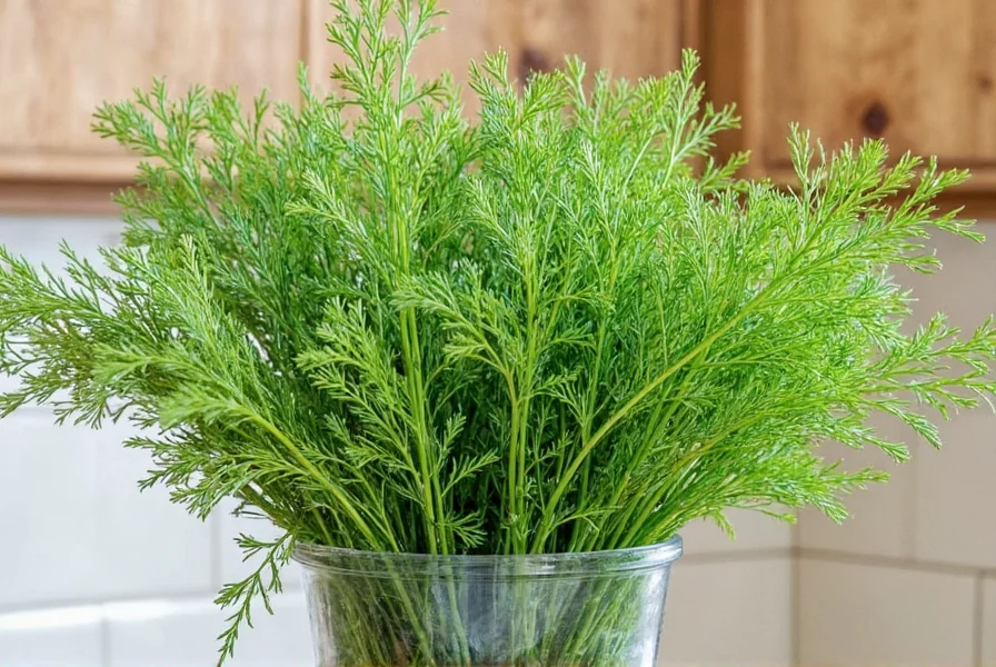 Fresh dill bundles at a farmers market