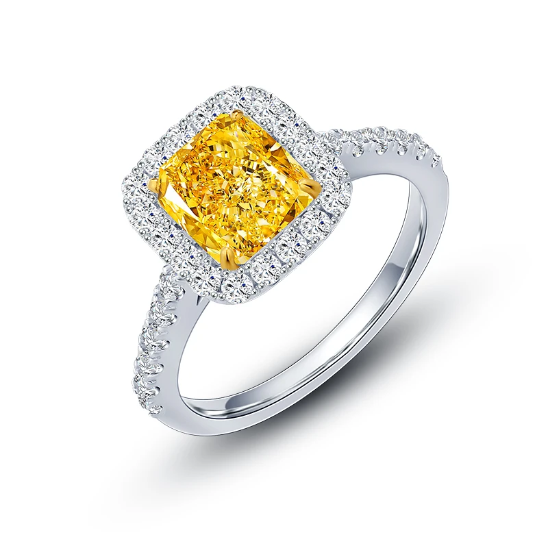Popular Valentine Gift 3.0 carat Radiant Cutting Simulated Diamond Jewelry Rings in 925 Sterling Silver