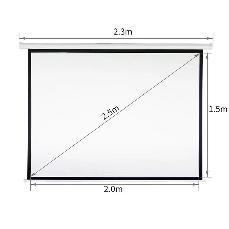 72-150 inch 16:9 Electric motorized projector screen Matte White  Projection Screen With Remote Control