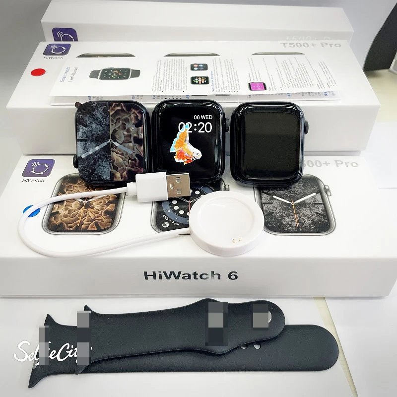 

2022 T500plus Price Hiwatch Reloj Inteligente Montre Waterproof Iwo T500 pro Smartwatch T500 Plus Smart Watch Series 6, Black white pink