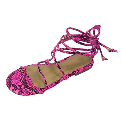 

The new hot style summer 2020 Roman style sandals with snakeshop lacing flat slippers, As shown in figure