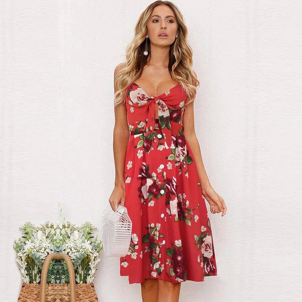 

Summer latest design sexy small flower printed strapless strap casual dress long young girls fashion slip dress