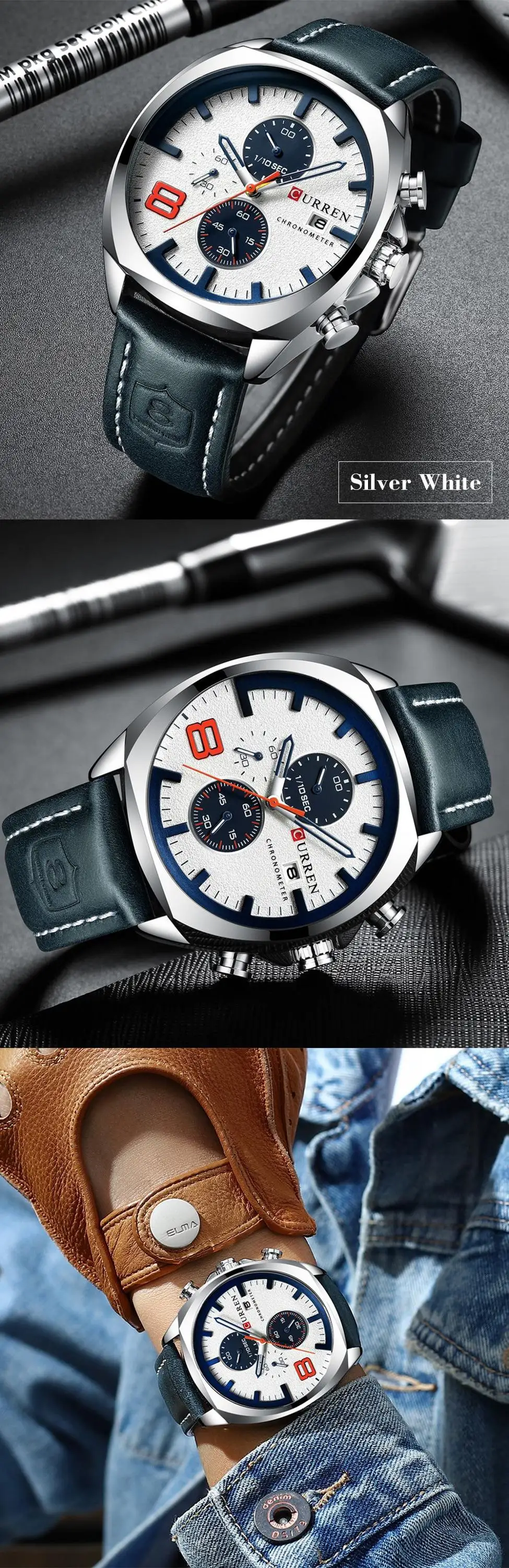 CURREN 8324 Homens Relógios De Luxo Popular Analógico 30M À Prova D' Água Quartz Watch Sport Relógio De Pulso Relogio masculino