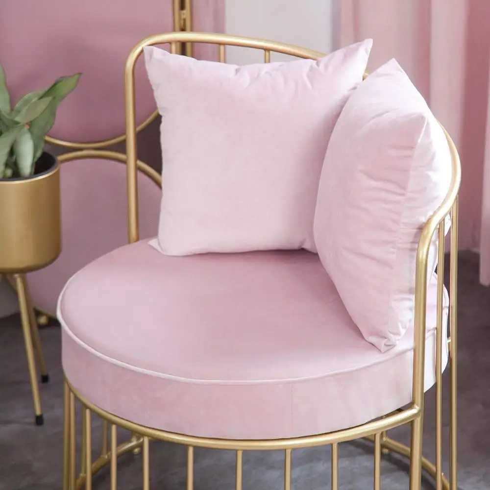 
Nordic Ins style modern hotel beauty salon golden light luxury iron art lounge sofa velvet hotel room sofa chair 