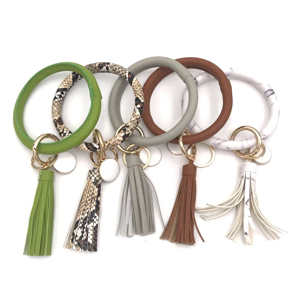 

2022 new tassel leather bracelet Fashionable jewelry accessories tassel keychain for women