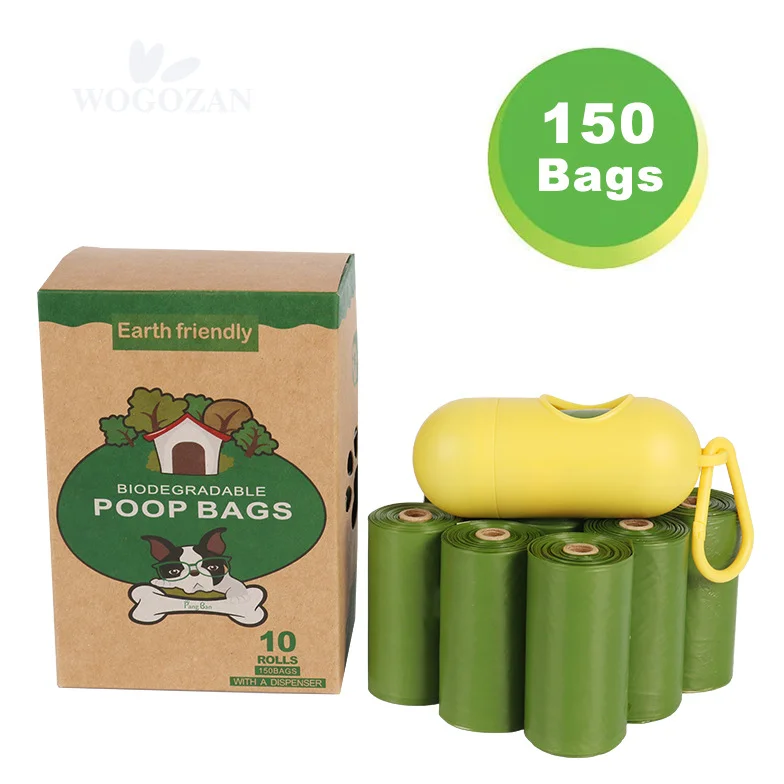

Customized Cornstarch Compostable Biodegradable Poop Bags Bio Earth Eco Friendly Custom Dog Pet Poop Bag Set Holder For Dogs, Green