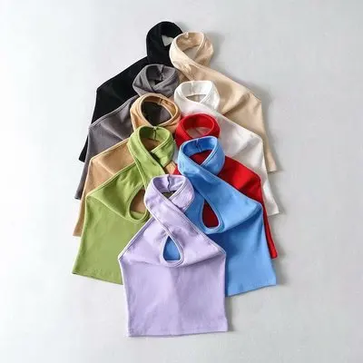 

B34146A 2021new arrival summer custom plain cropped tank top