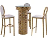 Modern round gold bar table furniture round bar table haute bar