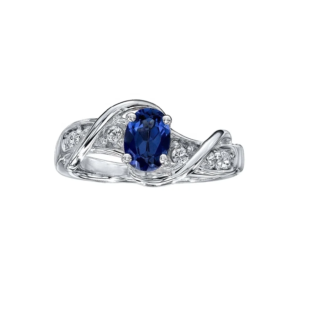 

Wholesale Sterling 925 Silver Prong Setting Oval Cut Sapphire Wedding Finger Ring Jewelry, Colors