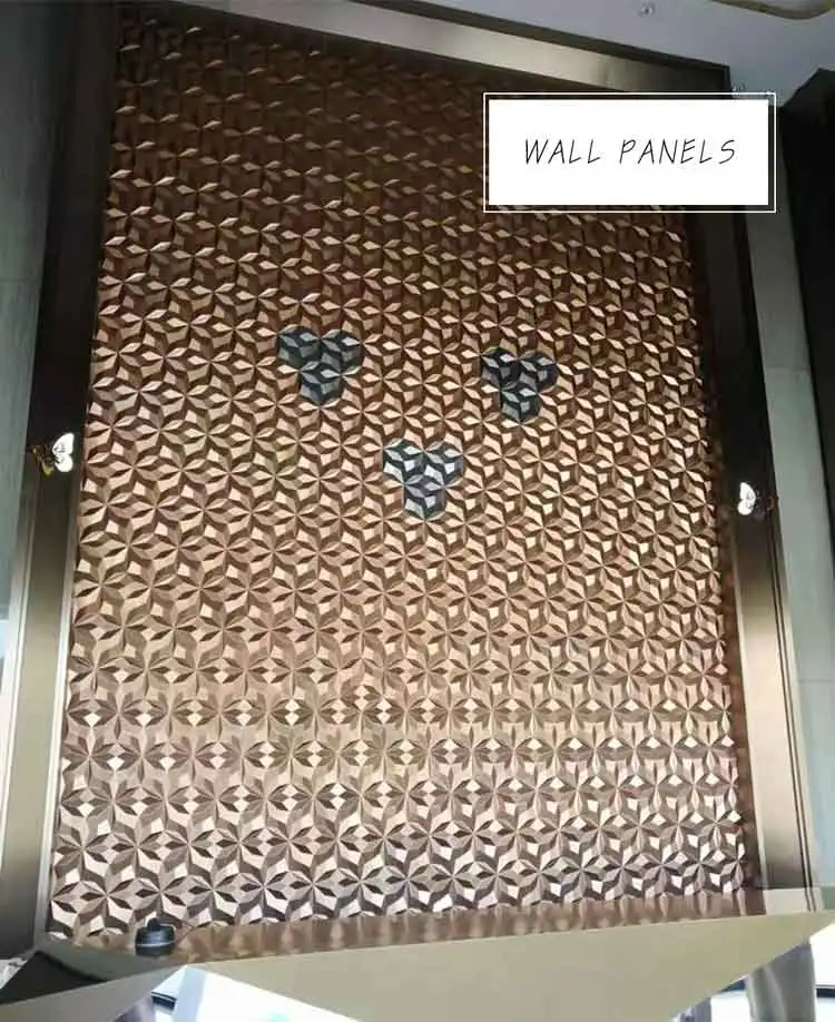 custom Modern luxury design 3D interior decorative stainless steel background metal wall panel