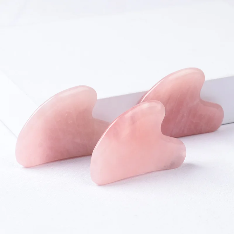 

Plate Scraping Massage Tool Gua Sha Guasha Board Quartz Jade Stone Rose Jade Roller Massager Body Healthcare Massage Fully Body, Pink