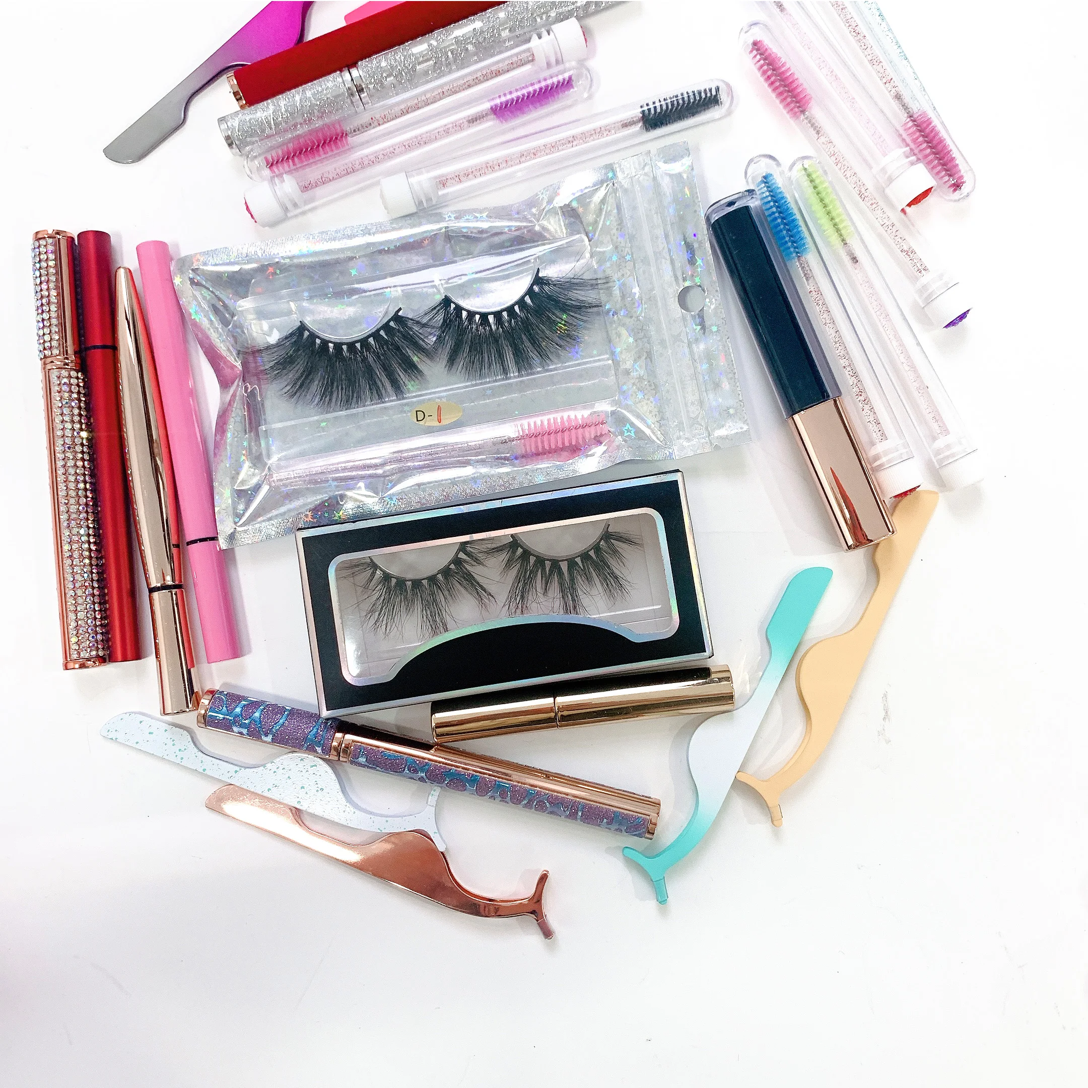 

Wholesale Mink Eyelashes customized boxes packaging False eyelash 18MM mink lashes, Black color